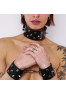 Black leather choker with steel nails