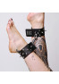 Black leather ankles to adorn the ankles with steel picks