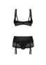 Lecille 3 pieces crotchless set black