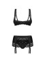 Lecille 3 pieces crotchless set black