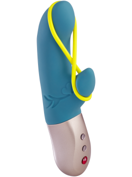 Amorino - Vibromasseur Rabbit silencieux - Pétrole et jaune fluo