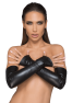 F213 elastic eco leather fingerless gloves