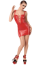 F364 Bombshell lace-up Mini Dress red