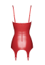 F368 Bombshell Corset porte jarretelles rouge féroce