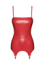 F368 Bombshell Corset porte jarretelles rouge féroce