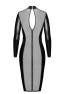 F371 Luxuria robe mi-longue cristal transparente