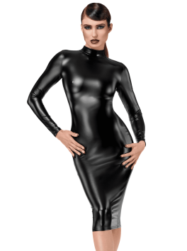 F371 Luxuria Crystal Sheer Midi Dress