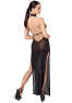F372 Onyx Twin-slit Long Dress
