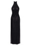 F372 Onyx Robe longue à deux fentes