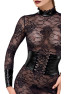 F375 Noirelle Robe corset mi-longue en dentelle