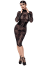 F375 Noirelle Robe corset mi-longue en dentelle