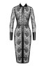 F376 Noirelle Lace Button-up Midi Dress