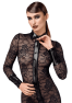 F376 Noirelle Lace Button-up Midi Dress