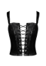 F379 Dominae Corset Top en PVC lacé sur l'avant