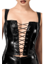 F379 Dominae Corset Top en PVC lacé sur l'avant