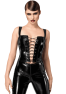 F379 Dominae Corset Top en PVC lacé sur l'avant