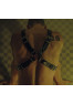 Harnais buste en cuir noir homme en X