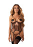 Soranna cupless corset and crotchless thong