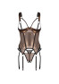 Soranna cupless corset and crotchless thong