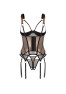 Soranna cupless corset and crotchless thong