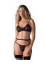 Euridia 3 pieces lingerie set - Black