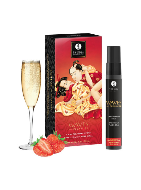 Waves of pleasure - Spray pour plaisir oral - Vin pétillant à la fraise