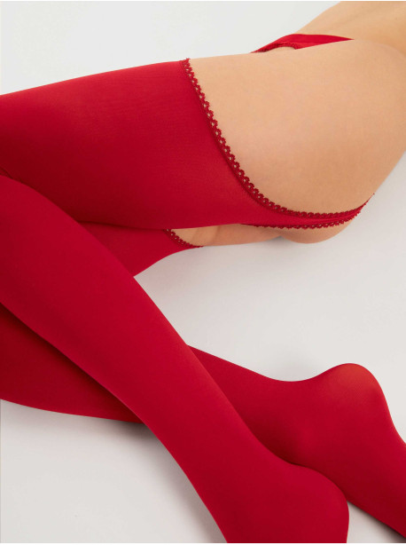 Diavola Bas jarretelles 60 DEN - Rouge