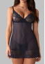 Nightly Blue chemise and thong - Blue
