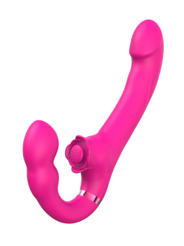 Vibromasseur ROSEA Strap-on Triple Action Télécommandé 