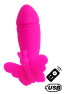 BUTTERFLY, Mini Vibromasseur avec stimulateur clitoridien Papillon rose USB, avec télécommande 