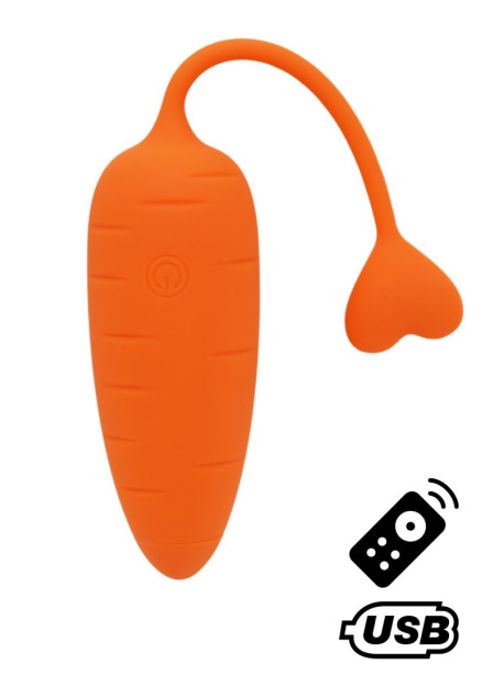 CARROT, Un Œuf vibrant avec télécommande, couleur et forme Carotte en silicone médical 