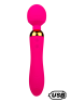 SHAKE Rose, Vibromasseur Wand USB en silicone médical avec 2 puissants moteurs indépendants