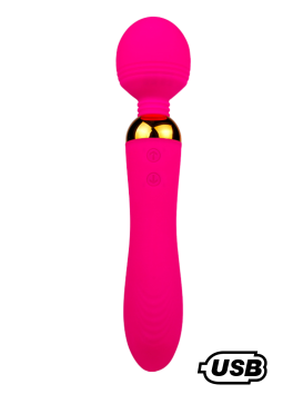 SHAKE Rose, Vibromasseur Wand USB en silicone médical avec 2 puissants moteurs indépendants