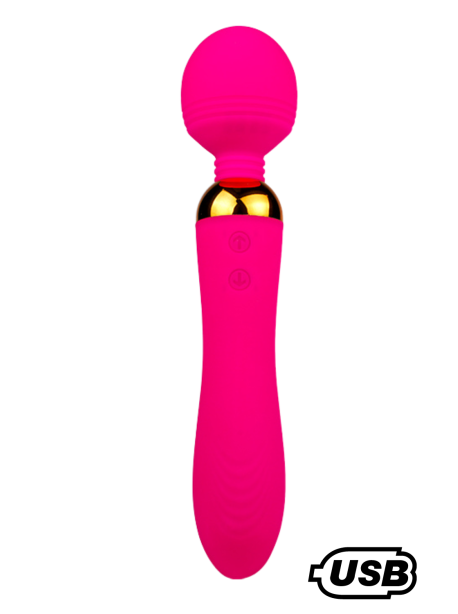 SHAKE Rose, Vibromasseur Wand USB en silicone médical avec 2 puissants moteurs indépendants