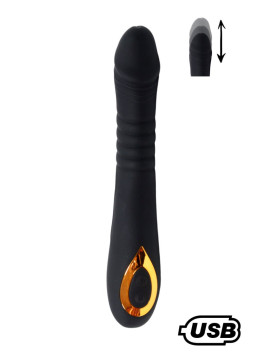 TWIST Noir, Vibromasseur va-et-vient USB en silicone médical, doté de 18 modes de stimulation 
