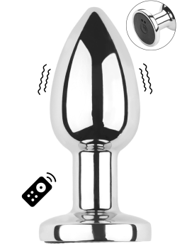 Plug vibrant acier inoxydable anal taille S avec télécommande, USB BOOTY 