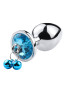 Plug bijou aluminium bleu avec clochettes Taille M JINGLE 