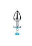 Plug bijou aluminium bleu avec clochettes Taille M JINGLE 