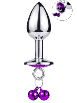 Plug bijou aluminium violet avec clochettes Taille S JINGLE 