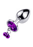 Plug bijou aluminium violet avec clochettes Taille S JINGLE 