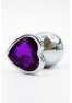 Plug bijou en aluminium bijou coeur violet Medium LOVELY 