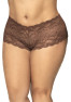 Shorty grande taille en dentelle couleur cacao 