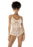 Body blanc transparent Celina avec dentelle brodée florale, bretelles ajustables 