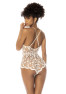 Body blanc transparent Celina avec dentelle brodée florale, bretelles ajustables 