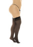 Bas en nylon sexy noir, grande taille, autofixant 