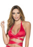 Top décolleté avec lanières wetlook rouge 