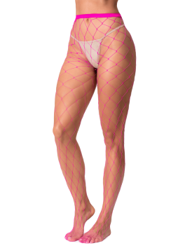 Collant large maille rose 