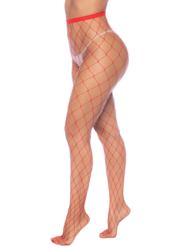 Collant large maille rouge 