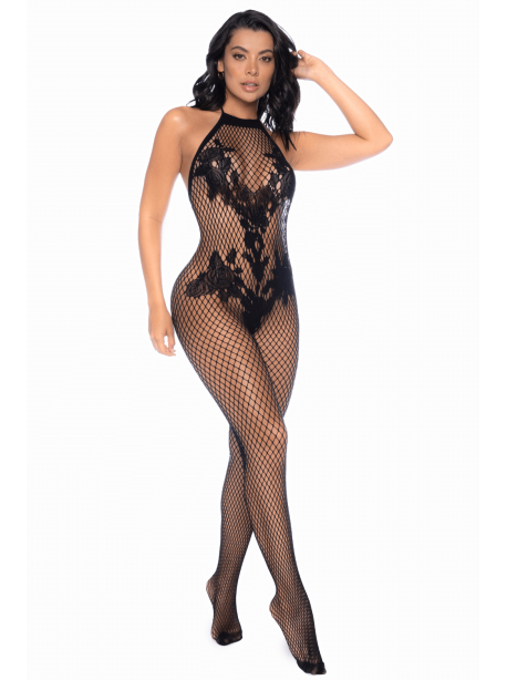 Combinaison en résille noir 