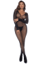 Combinaison noire en résille ornée de strass 